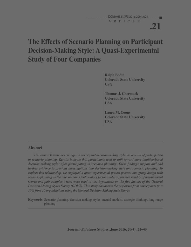 Research - Chermack Scenarios